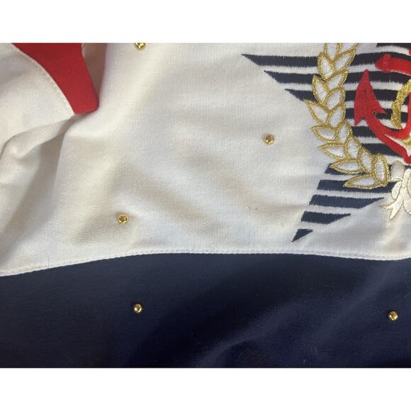 Vtg ALFRED DUNNER Women's Sweatshirt Nautical Medium Pullover Embroidery Anchor - Picture 4 of 7